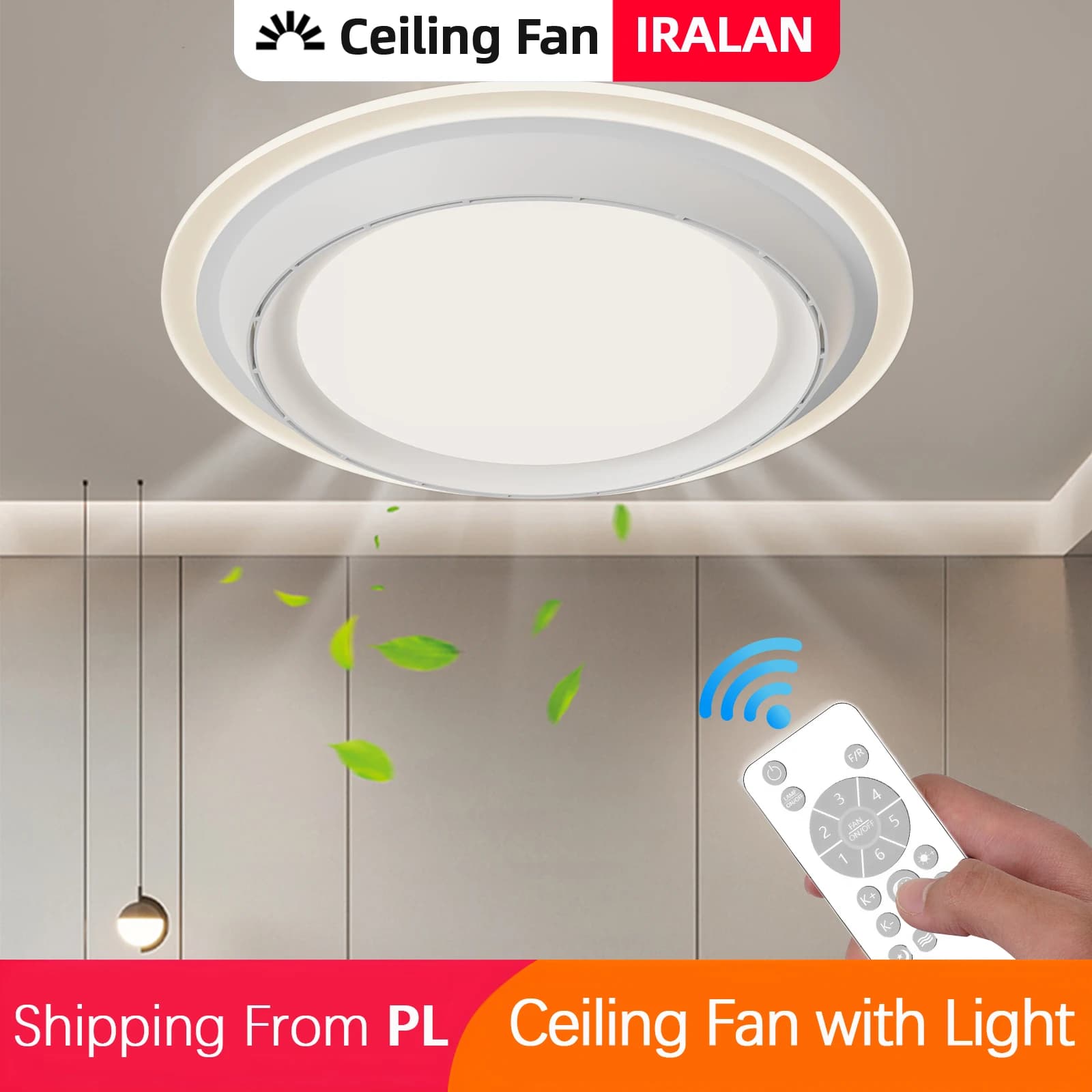 Плафон-вентилатор с LED осветление и скрит ротор