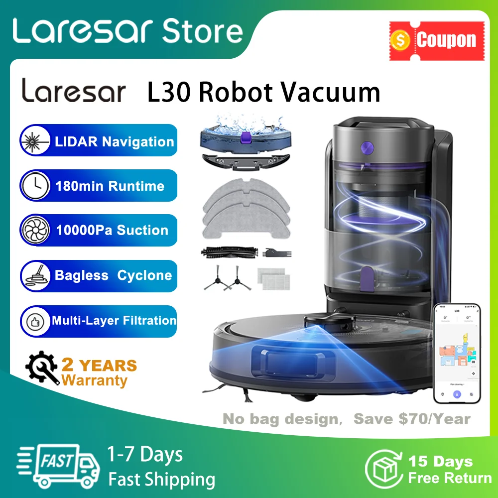 Laresar L30 робот прахосмукачка с LiDAR и моп