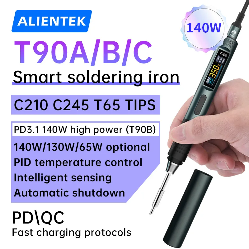Интелигентен поялник ALIENTEK T90 с PD захранване