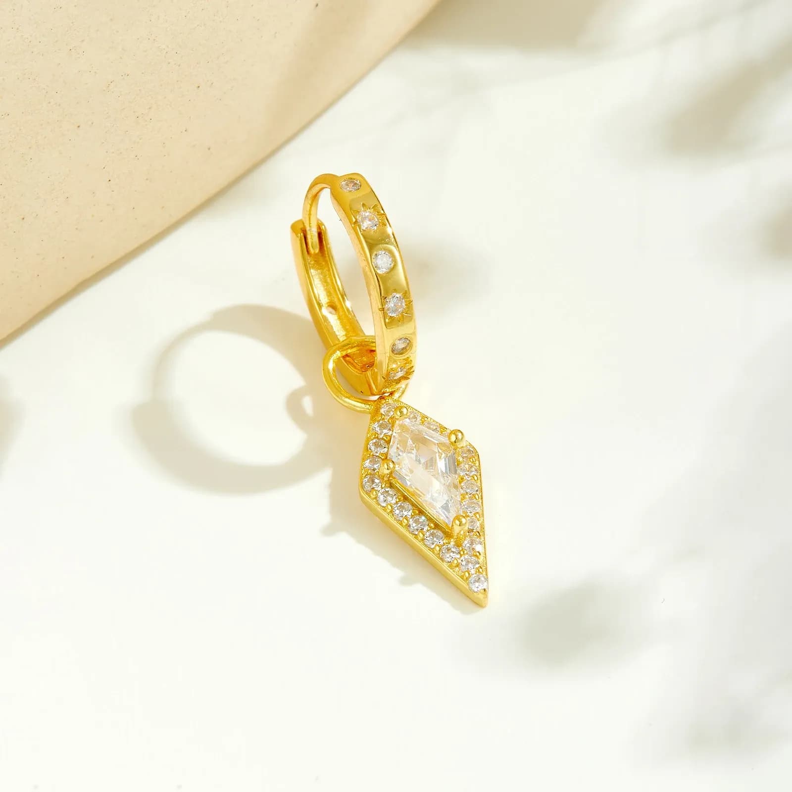 ANDYWEN геометрични висящи обеци от 925 сребро с циркон