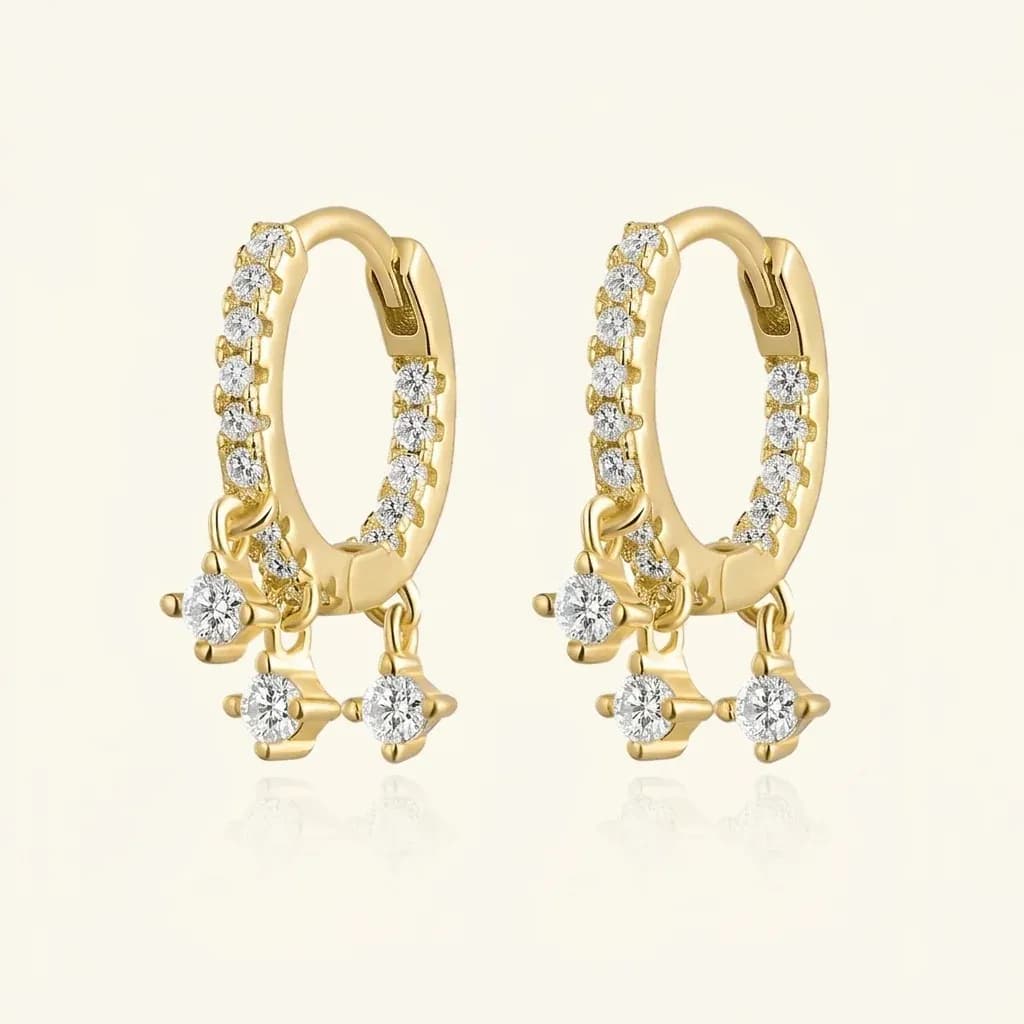 ANDYWEN 925 сребърни капковидни обеци с циркон