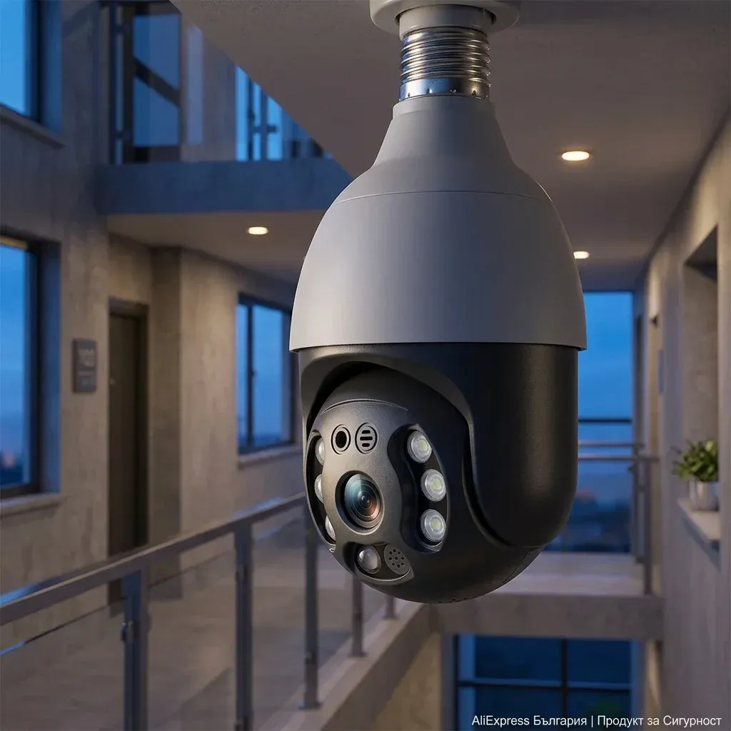 Wi‑Fi PTZ крушка-камера E27 с 3MP и цветно нощно виждане