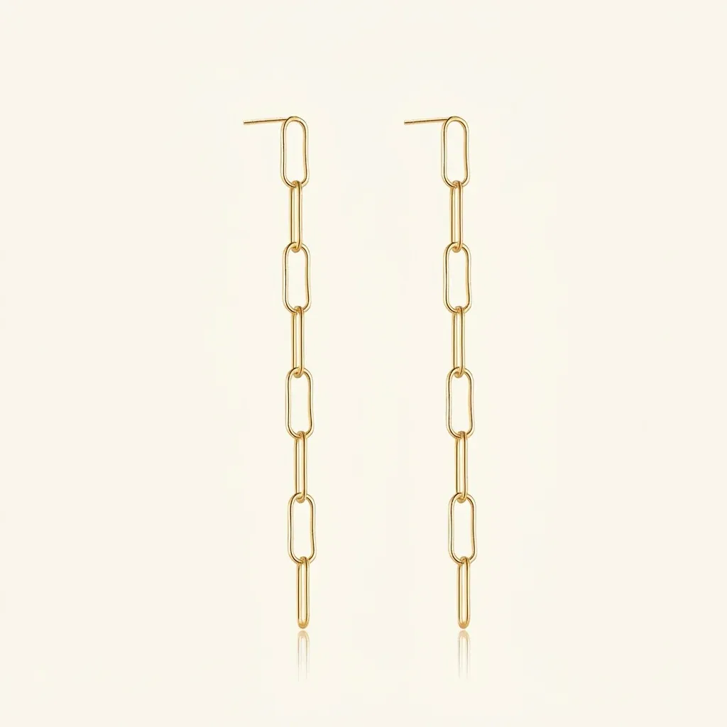 Сребърни висящи обеци с верижка ANDYWEN