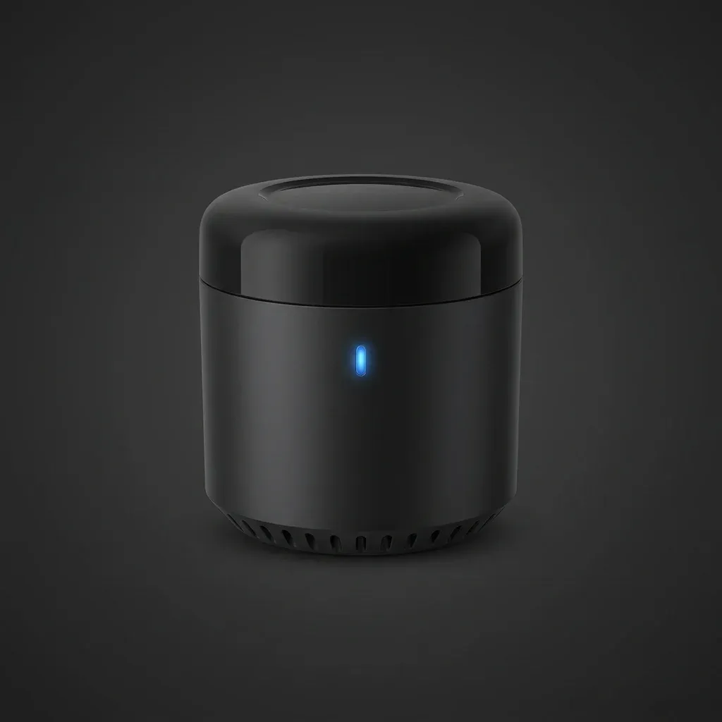 Черен Broadlink RM4 Mini студийна снимка