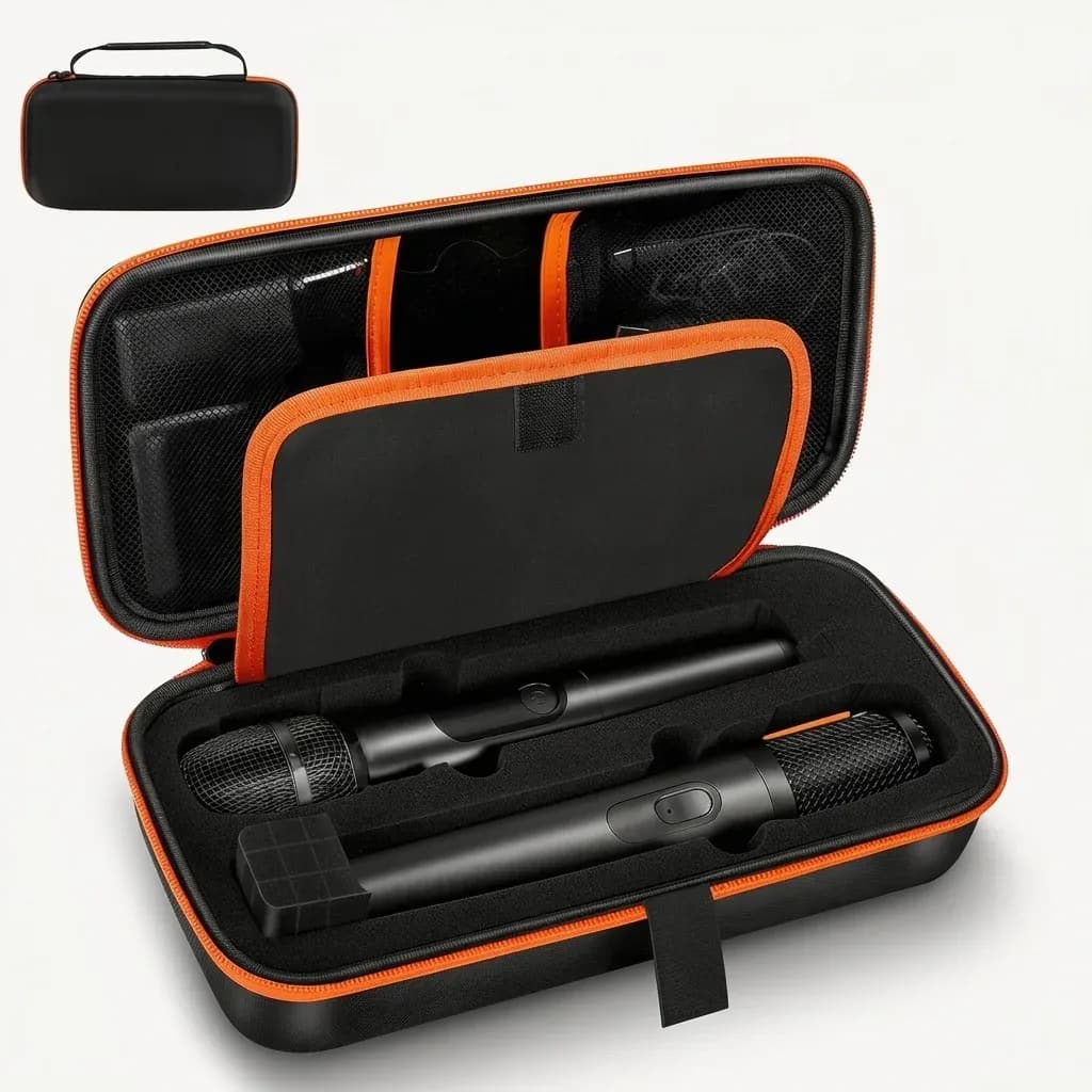 Компактен защитен калъф за JBL безжични микрофони с регулируема пяна