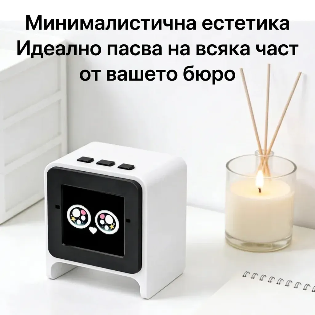 Мини AI настолен робот-компаньон с гласово взаимодействие