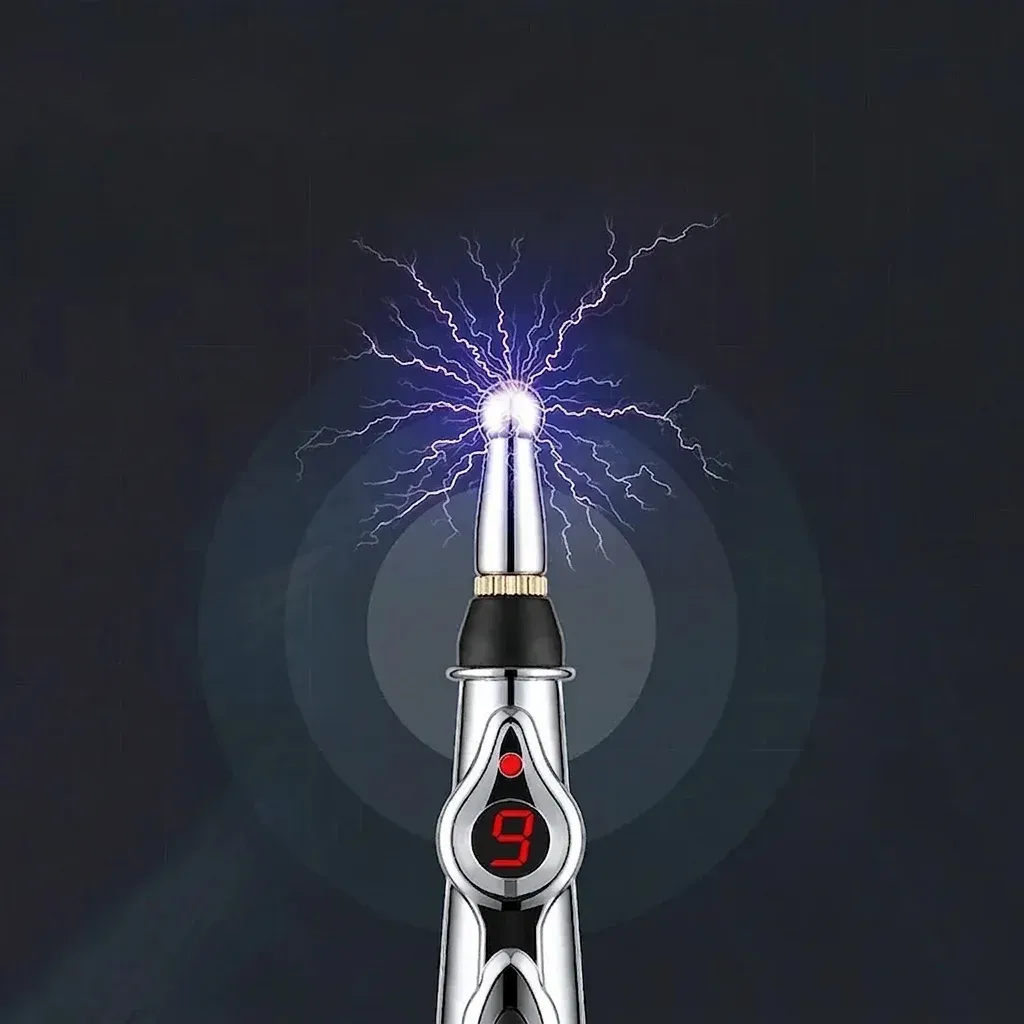 Електрическа масажна писалка в сребрист цвят