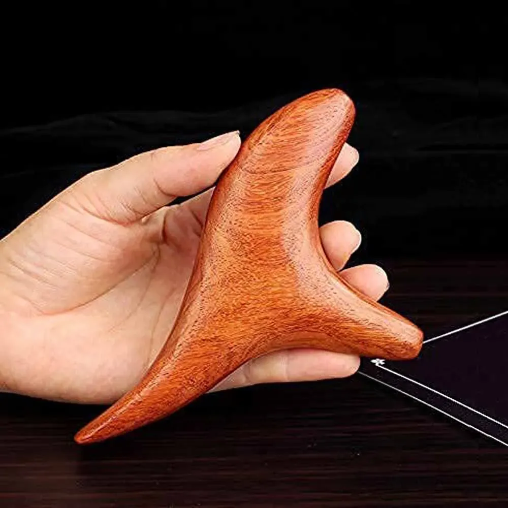 Дървен триъгълен масажор за лимфен дренаж и точки на напрежение