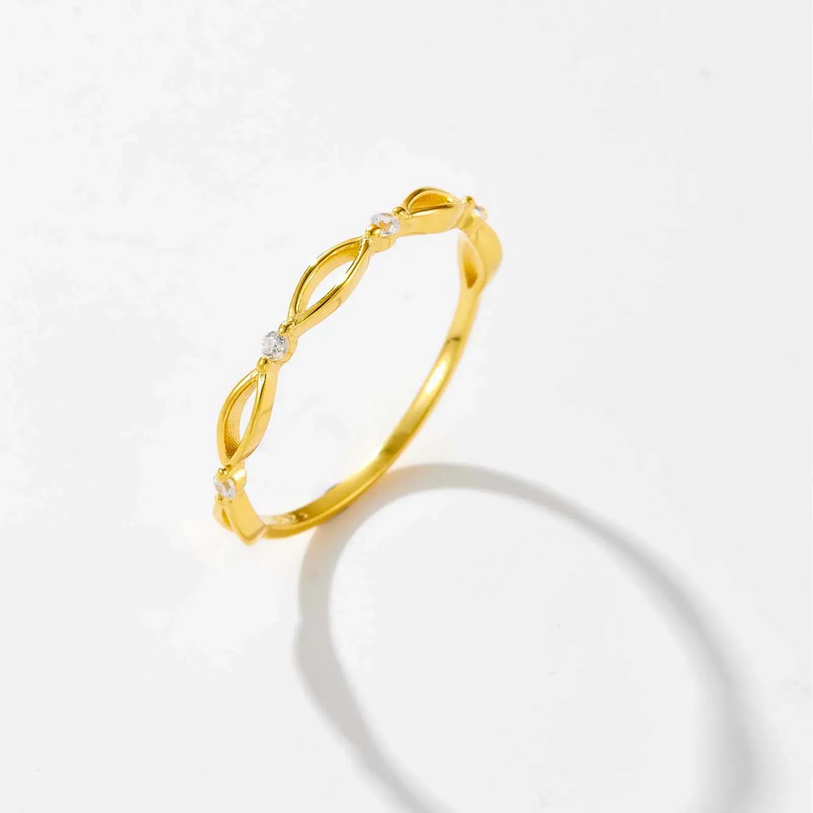 Фин сребърен пръстен с квадратен циркон ANDYWEN