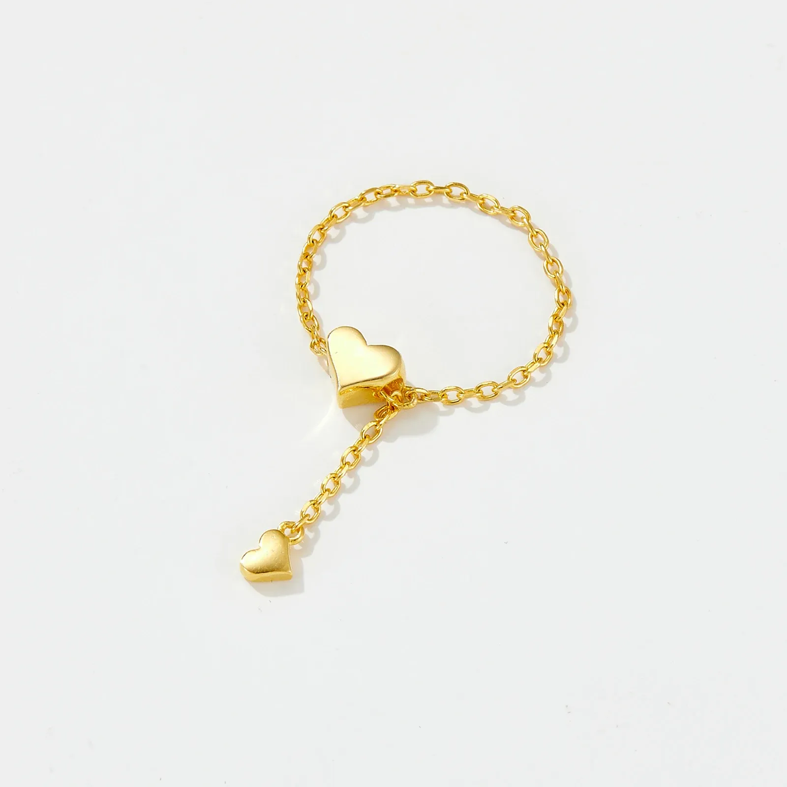 Регулируем сребърен пръстен със сърце и циркон ANDYWEN