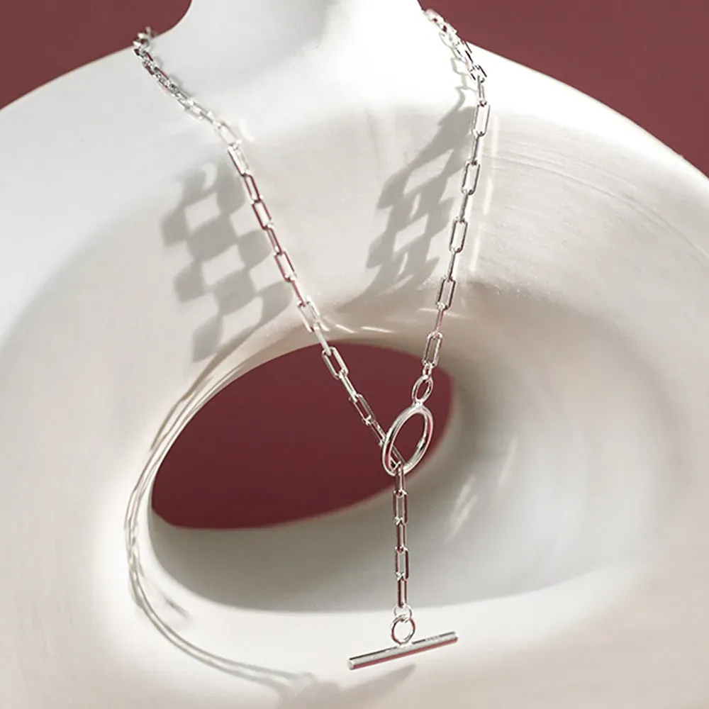 ANDYWEN 925 сребърно чокър колие с тънка златиста линия