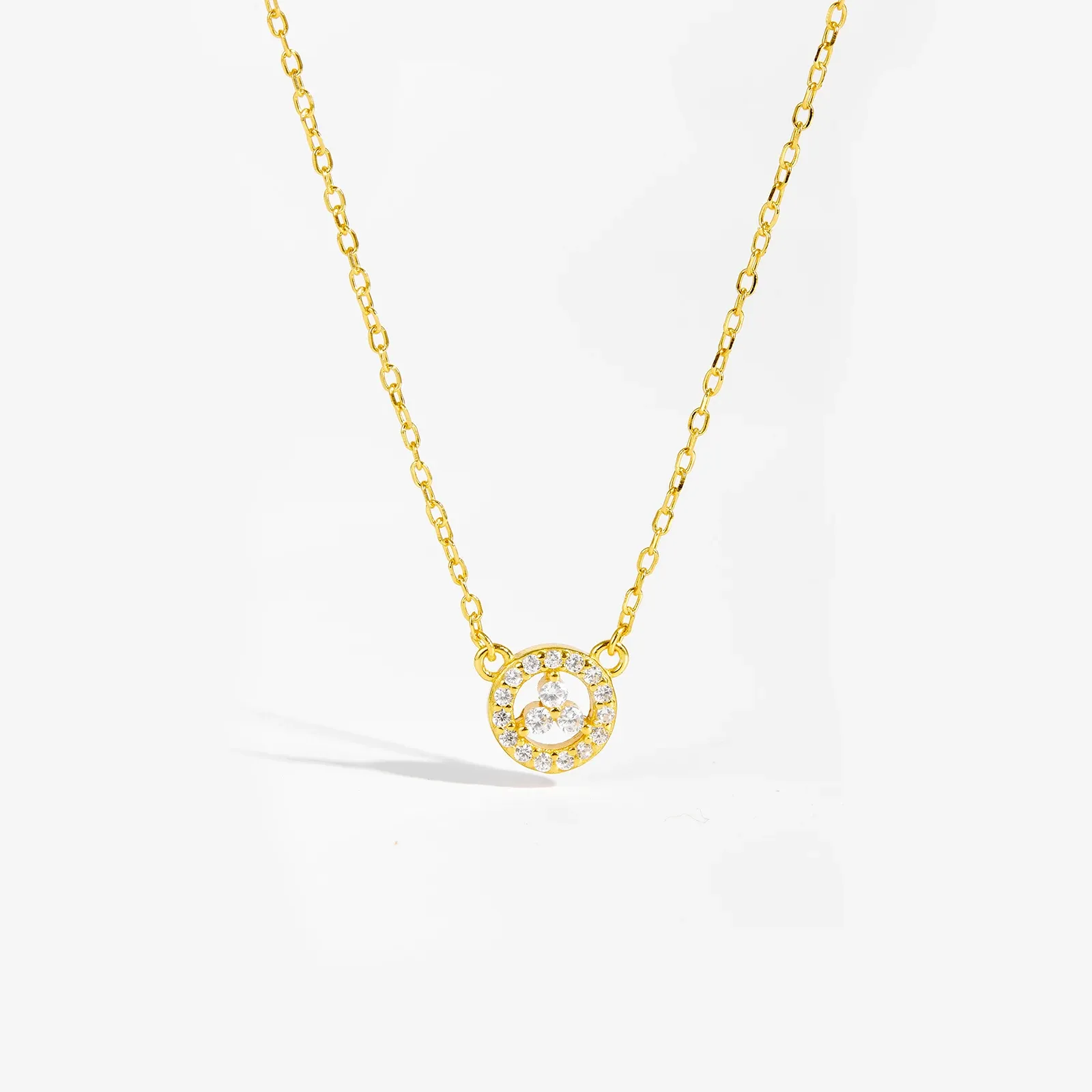 ANDYWEN 925 сребърно колие с hand-heart циркон и златисто покритие