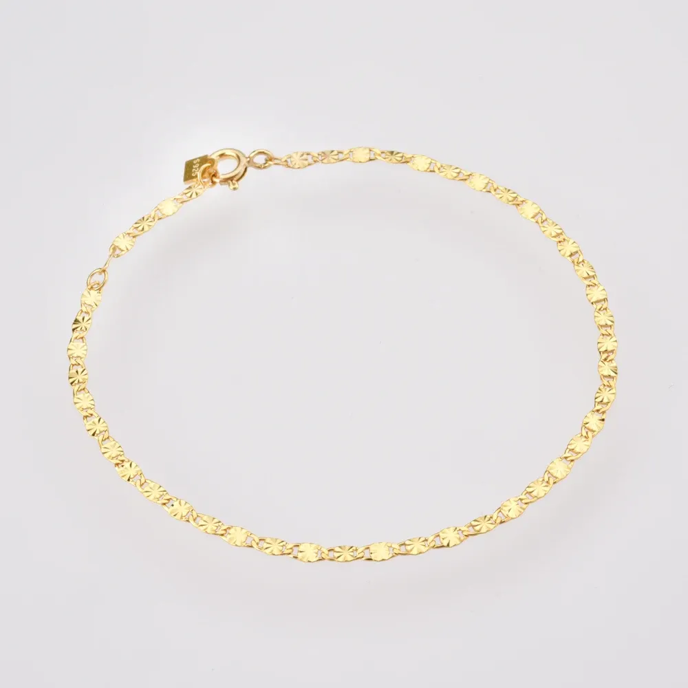 ANDYWEN 925 сребърна златиста верижна гривна с циркон