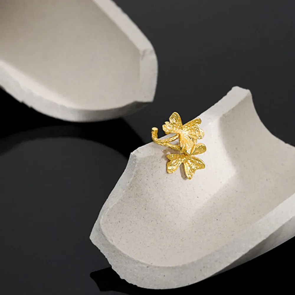 ANDYWEN 925 сребърен цветен ear cuff с циркон