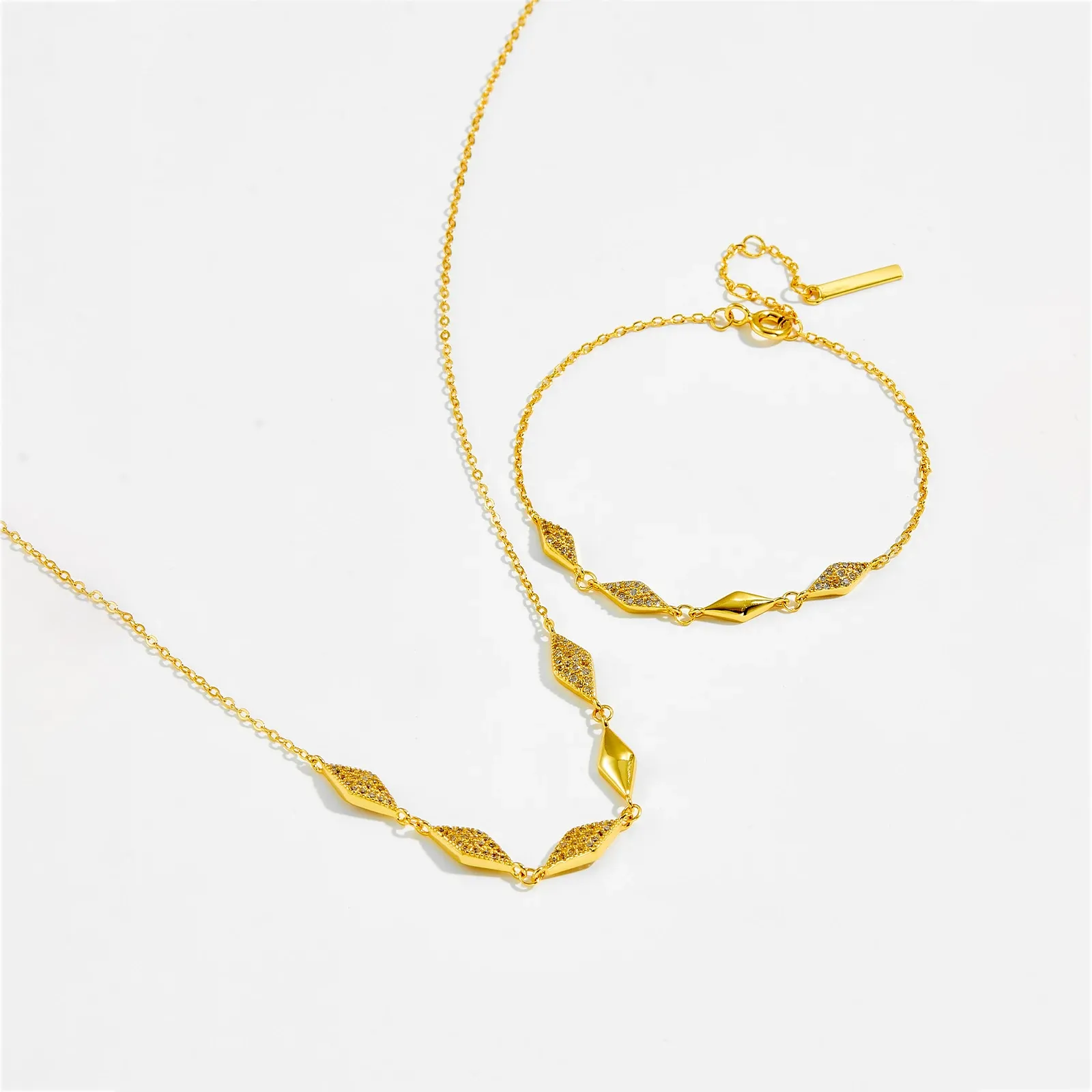 ANDYWEN 925 сребърно чокър колие с ромбовиден циркон и удължена верижка