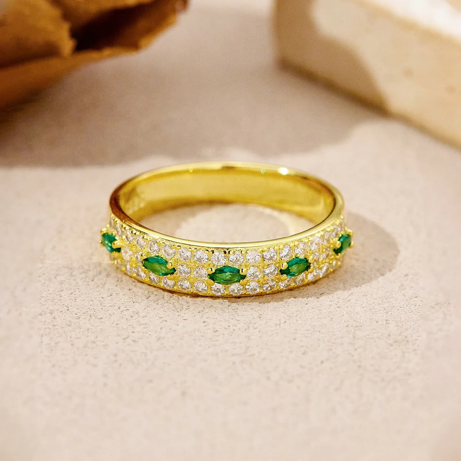 Геометричен пръстен от 925 сребро с многоцветен циркон ANDYWEN