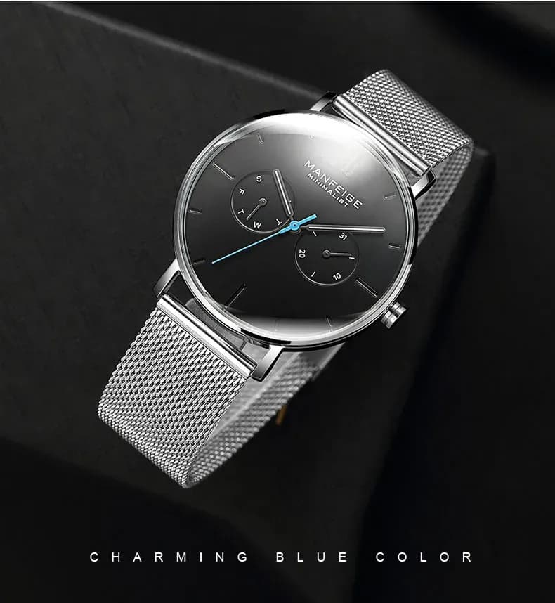 Мъжки стоманен кварцов часовник PAGANI DESIGN с календар и луминесцентни стрелки