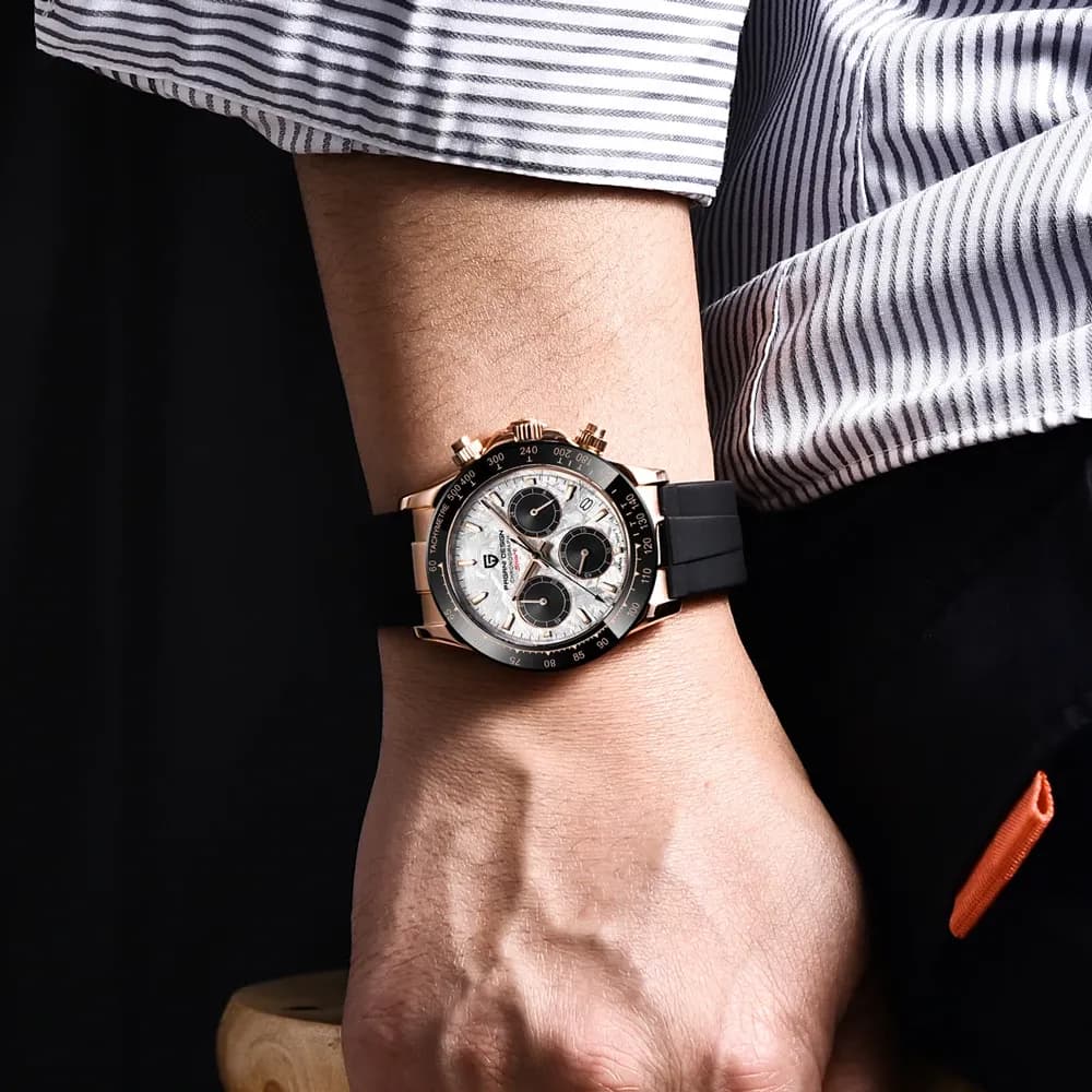 PAGANI DESIGN мъжки кварцов часовник с метеоритен циферблат и сапфир