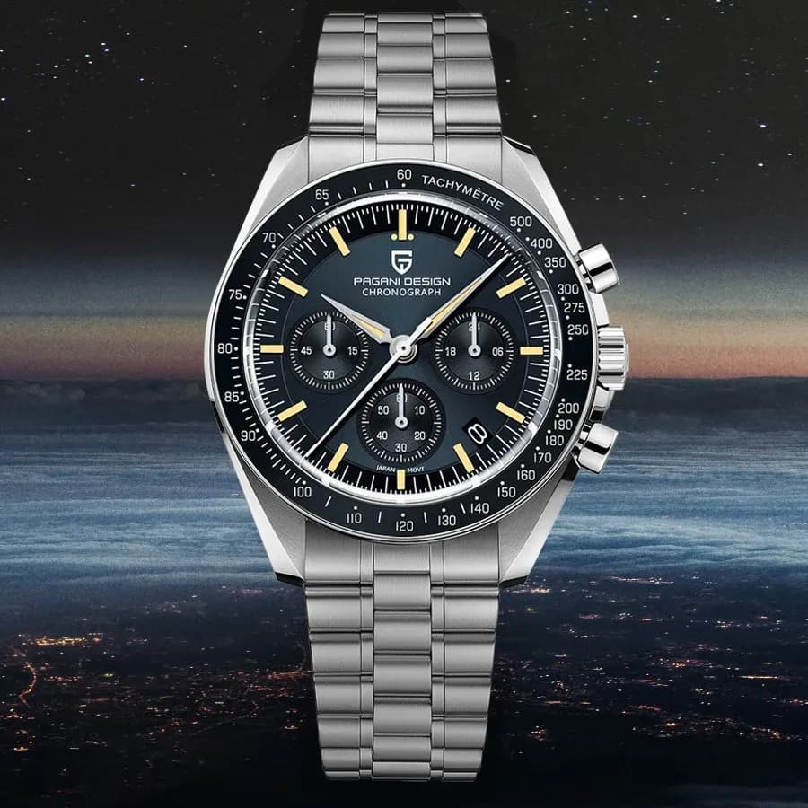 PAGANI DESIGN ретро хронограф с сапфирено стъкло и стомана