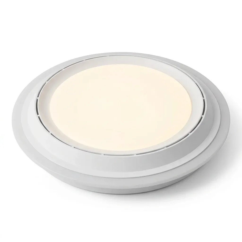 Бял плафон-вентилатор с LED осветление