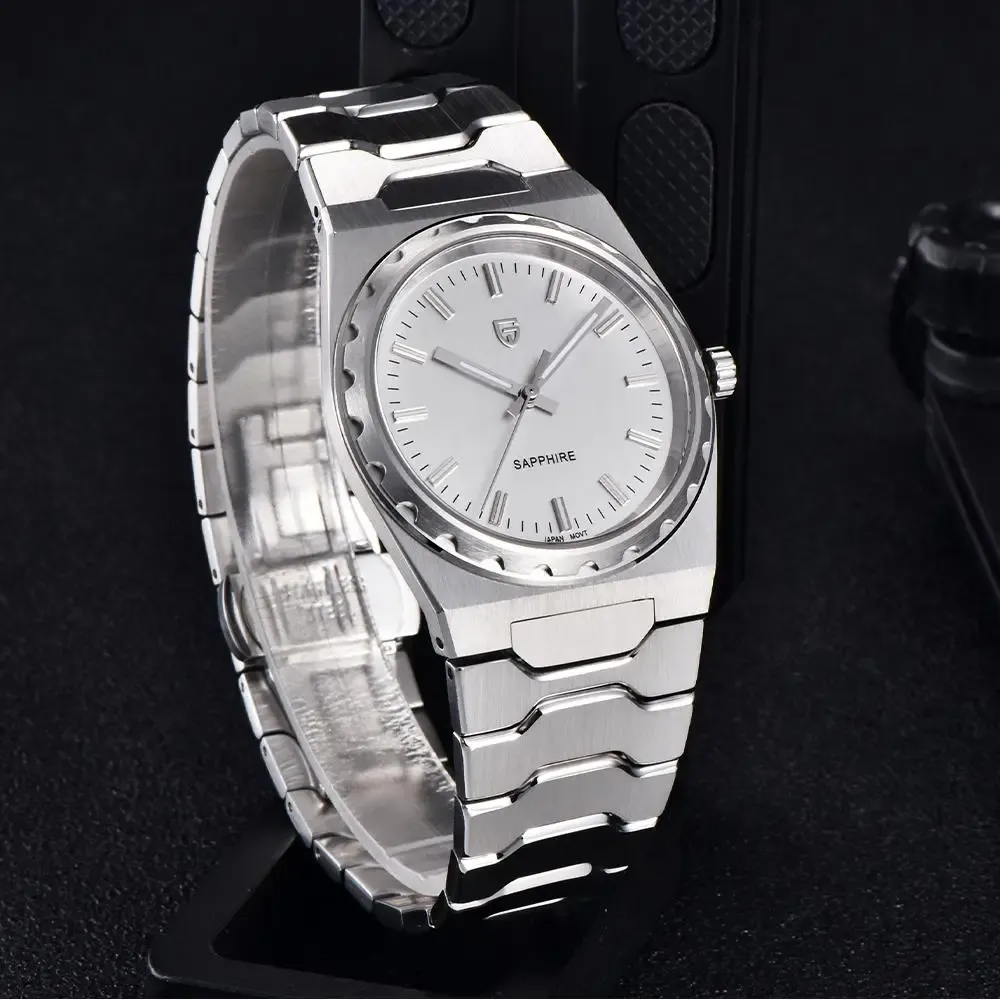 Тънък мъжки кварцов часовник PAGANI DESIGN 37 мм със сапфир и 10 Bar