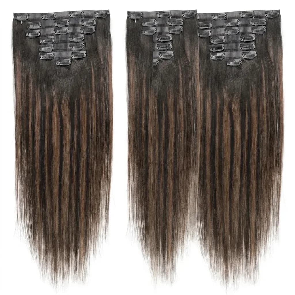 7-частов комплект клипс-удължения от истинска коса