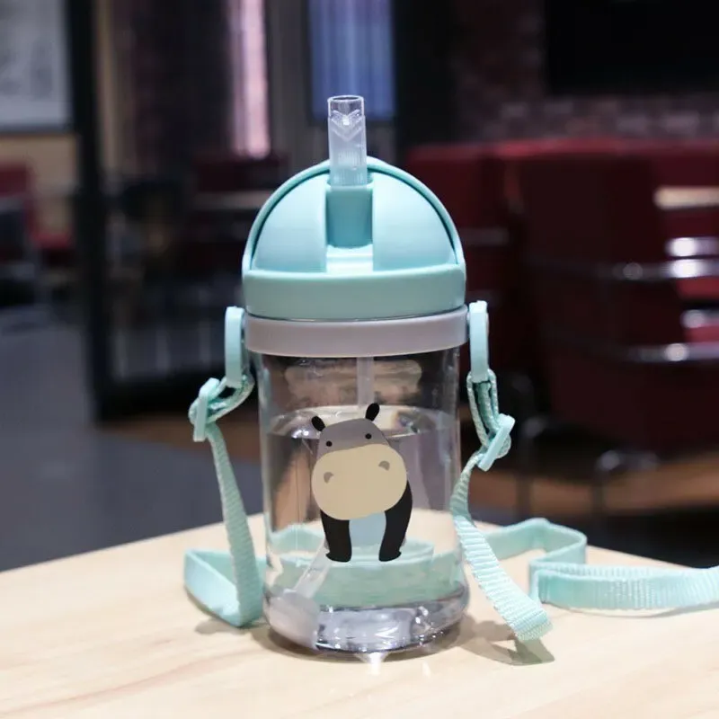 Детска бутилка с антипротичаща сламка 350 мл