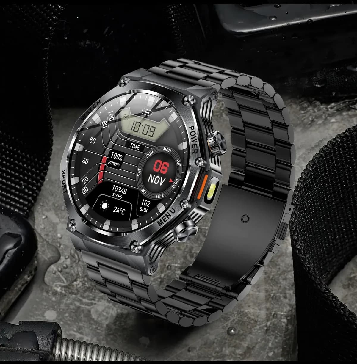 Здрав спортен смарт часовник с 1.8" HD екран и дълъг живот на батерията