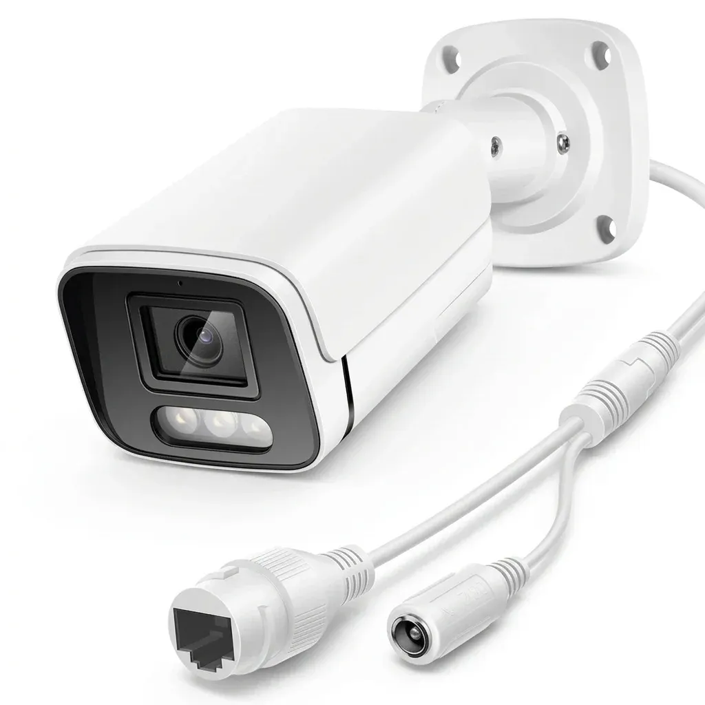 8MP PoE булет IP камера бяла