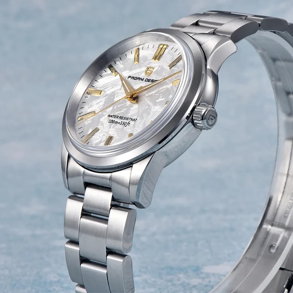 Елегантен кварцов часовник PAGANI DESIGN 39.5 мм със стоманена верижка