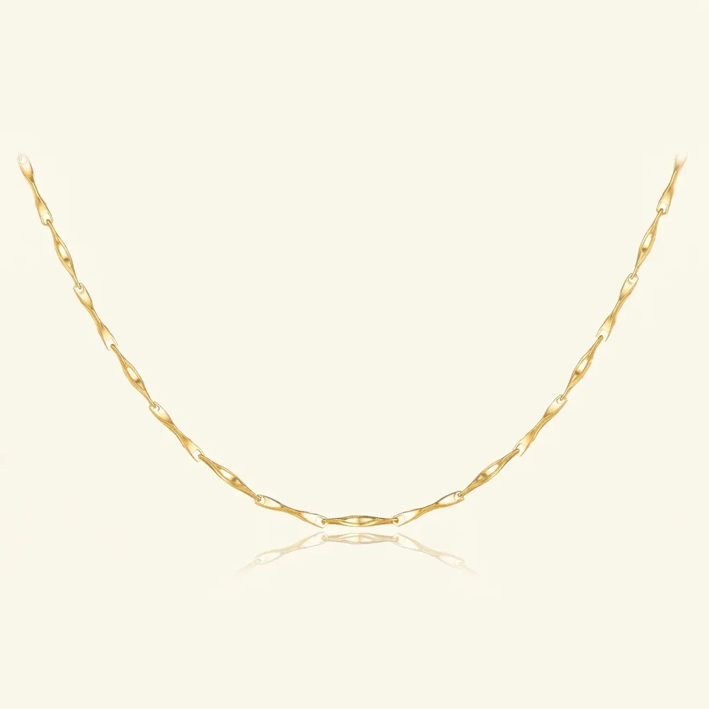 Златисто тънко усукано чокър колие
