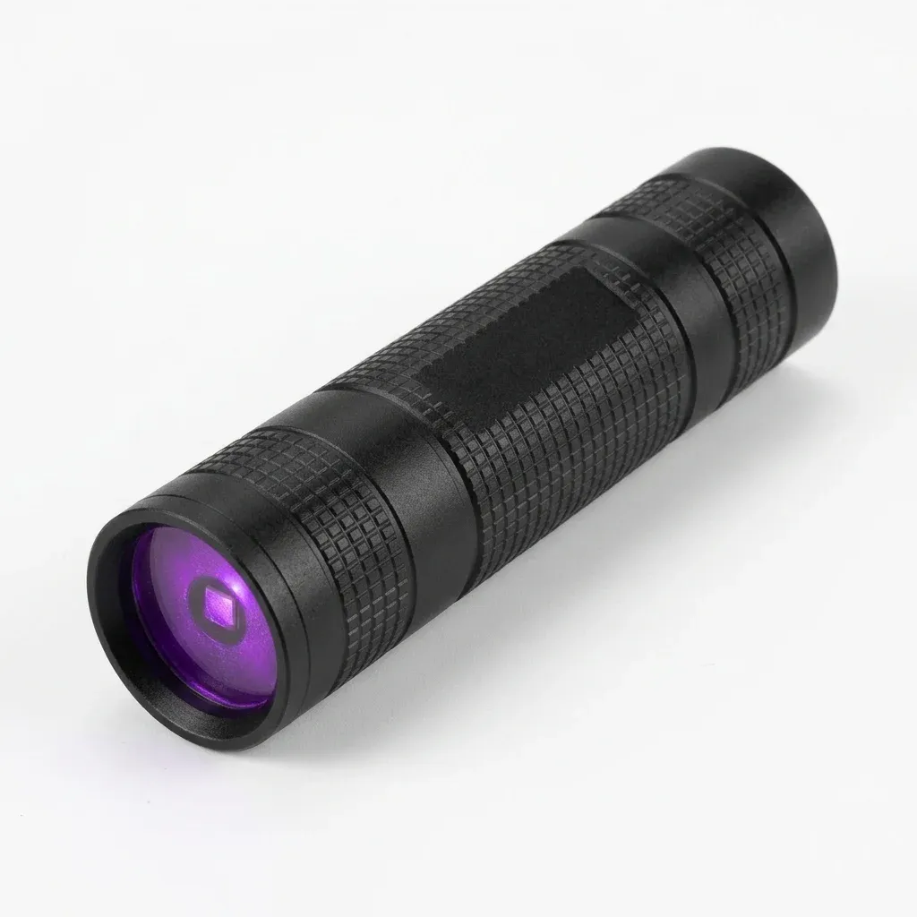 Компактен черен UV фенер в студио