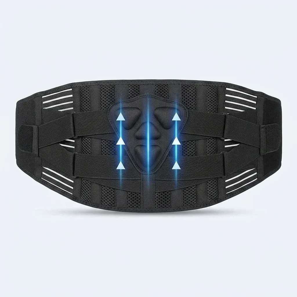 Черен лумбален колан сини акценти