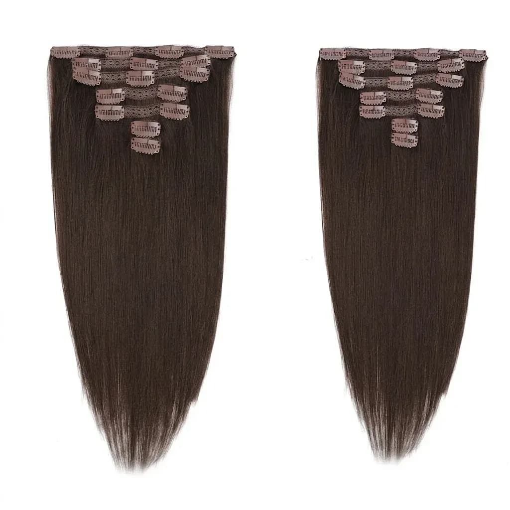 Тъмнокафяви Remy клипс екстеншъни