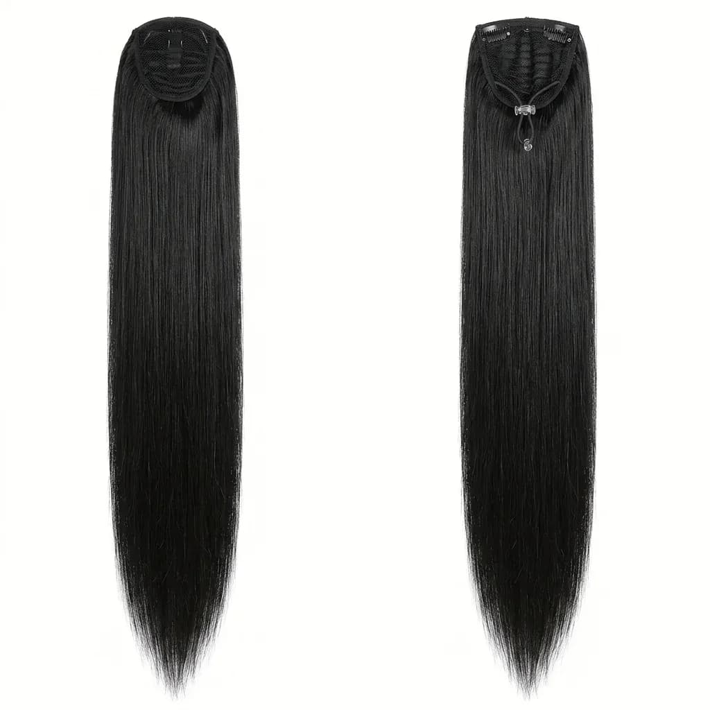 Естествена права клипс опашка с връзка