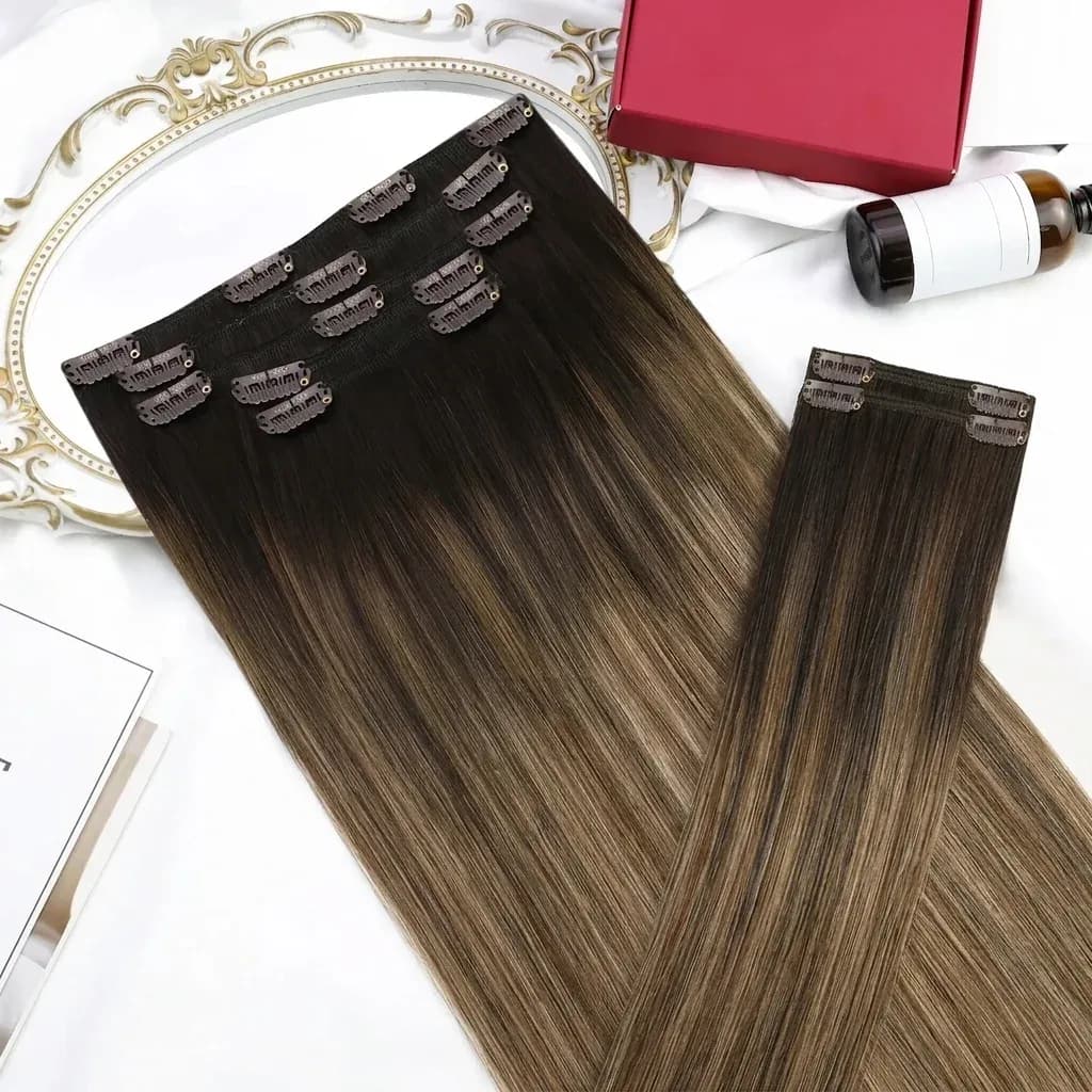 Комплект прави клипс удължения balayage