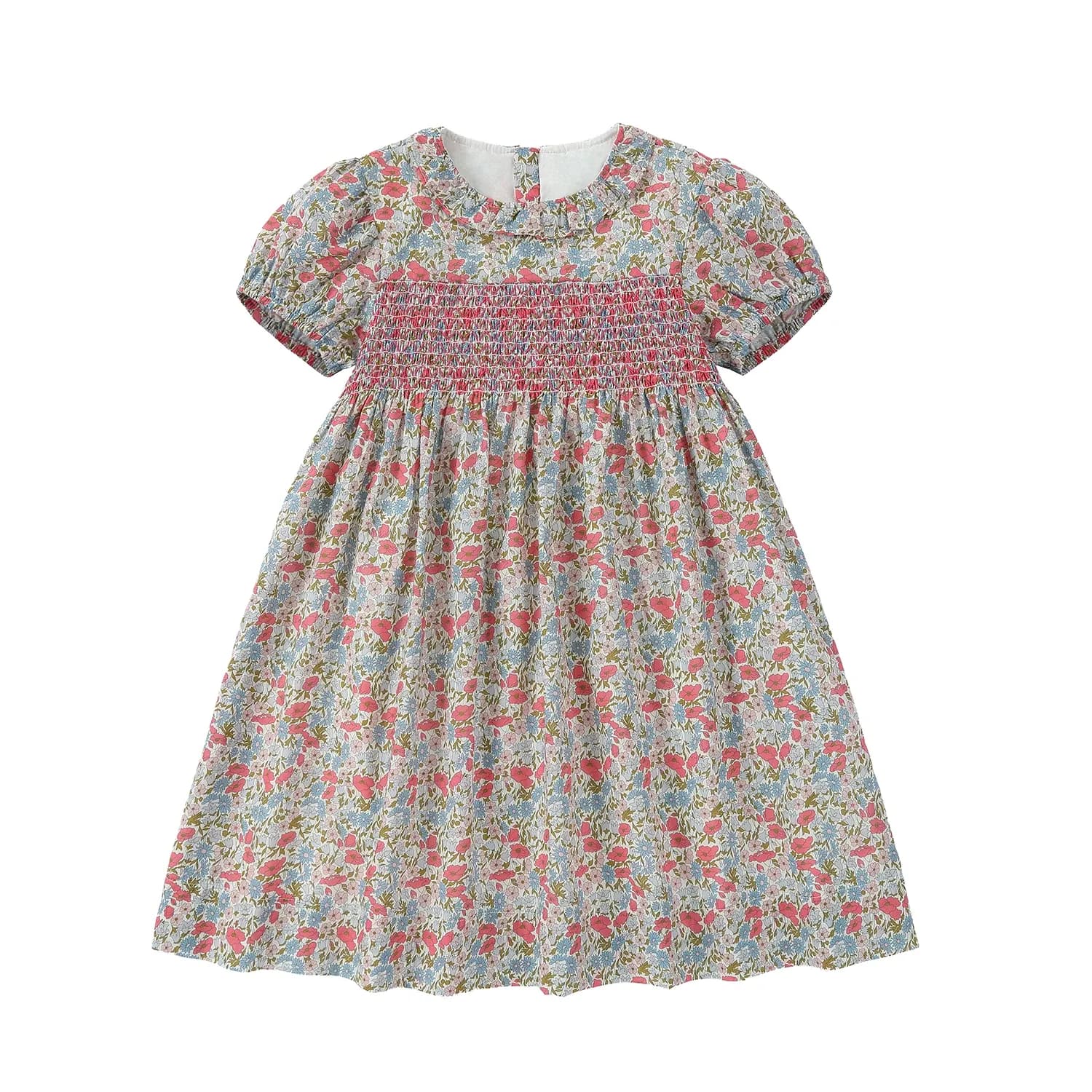 Детска пролетна рокля с бродиран комплект и памучна плетка AP