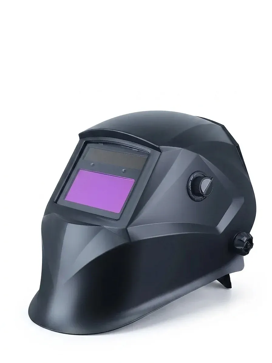 Автоматична заваръчна маска с лилав визьор