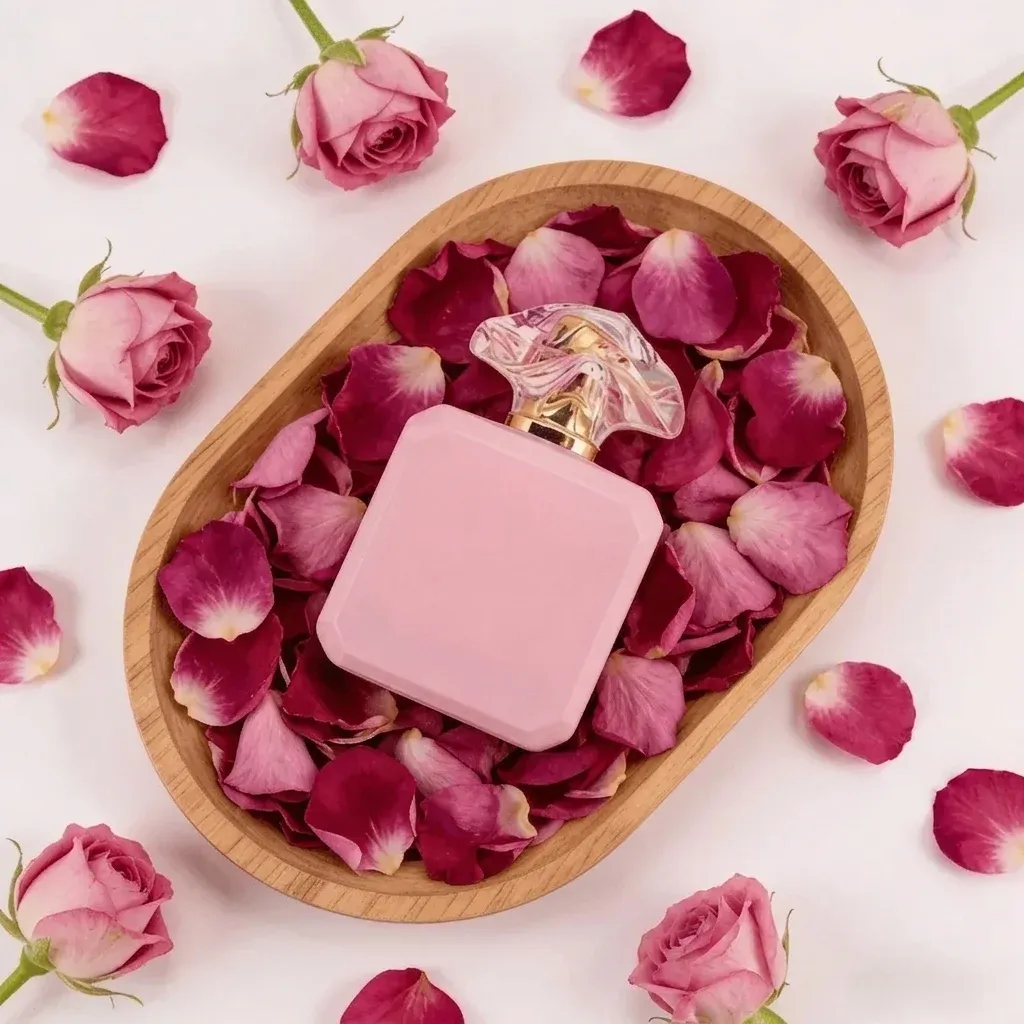 Розов парфюм в елегантна бутилка