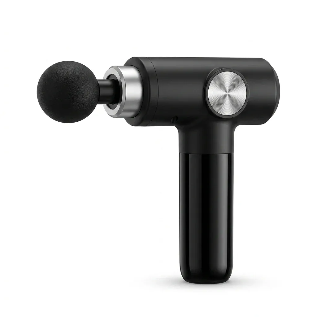 Портативен черен масажен пистолет с дръжка