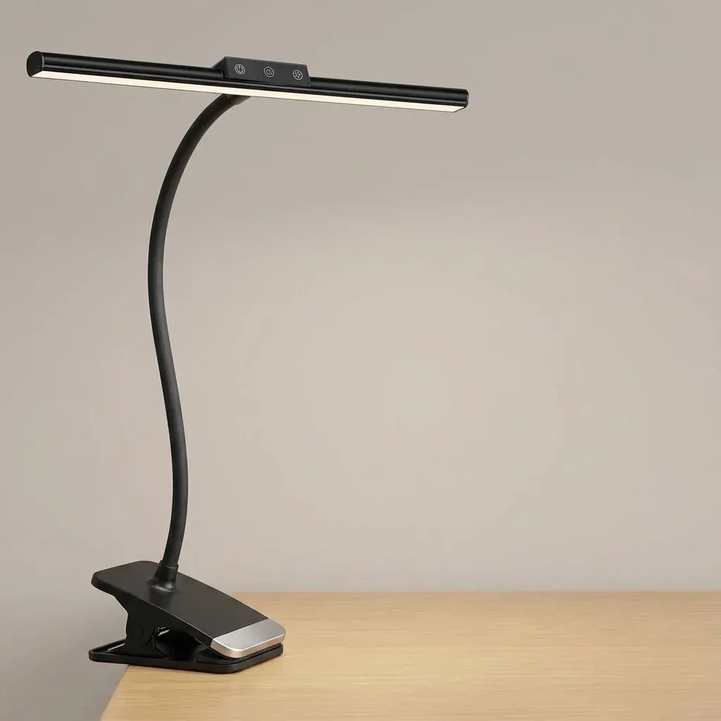 USB LED лампа с клипс черна