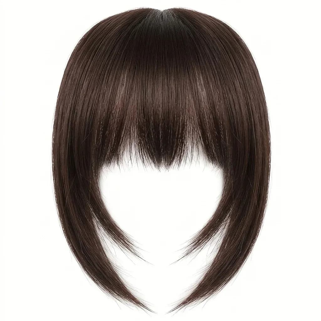 Клипс бретон с странични кичури в тъмно кафяво