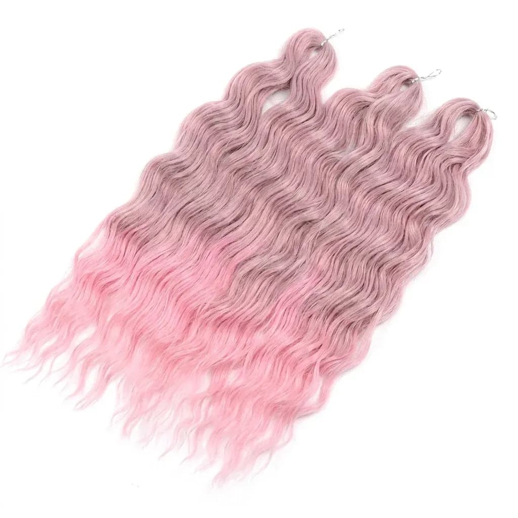 Розови омбре къдрици за плитки